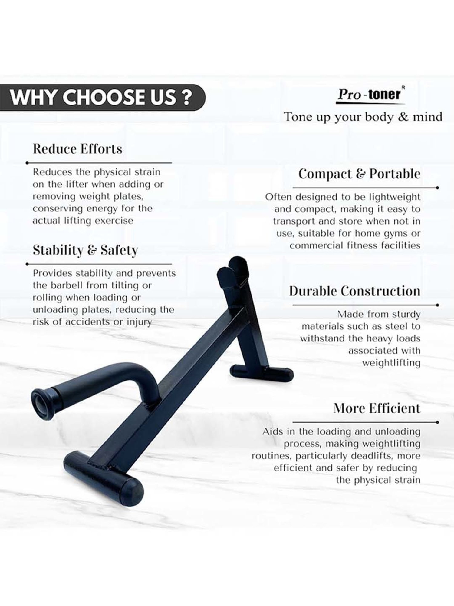 Protoner Deadlift Weight Movers (Black) Size - 66x20.3