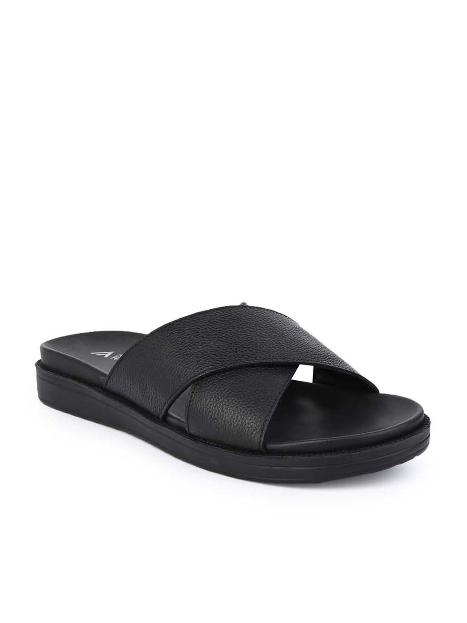 Alberto Torresi 
 Men's Black Cross Strap Sandals