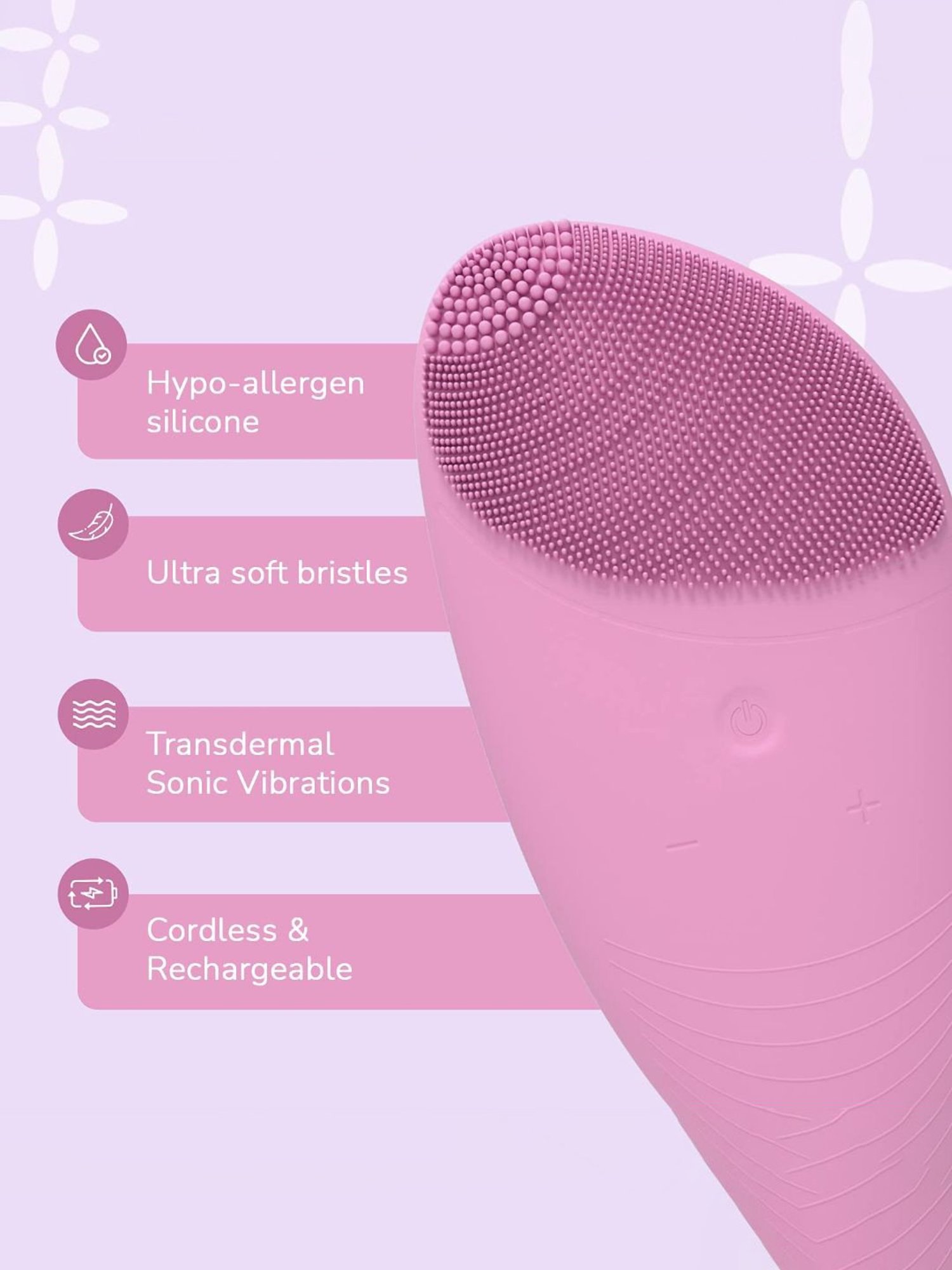 Caresmith Bloom Rose Quartz Gua Sha Face Massage Tool for Women, Battery Powered (Rose Quartz)