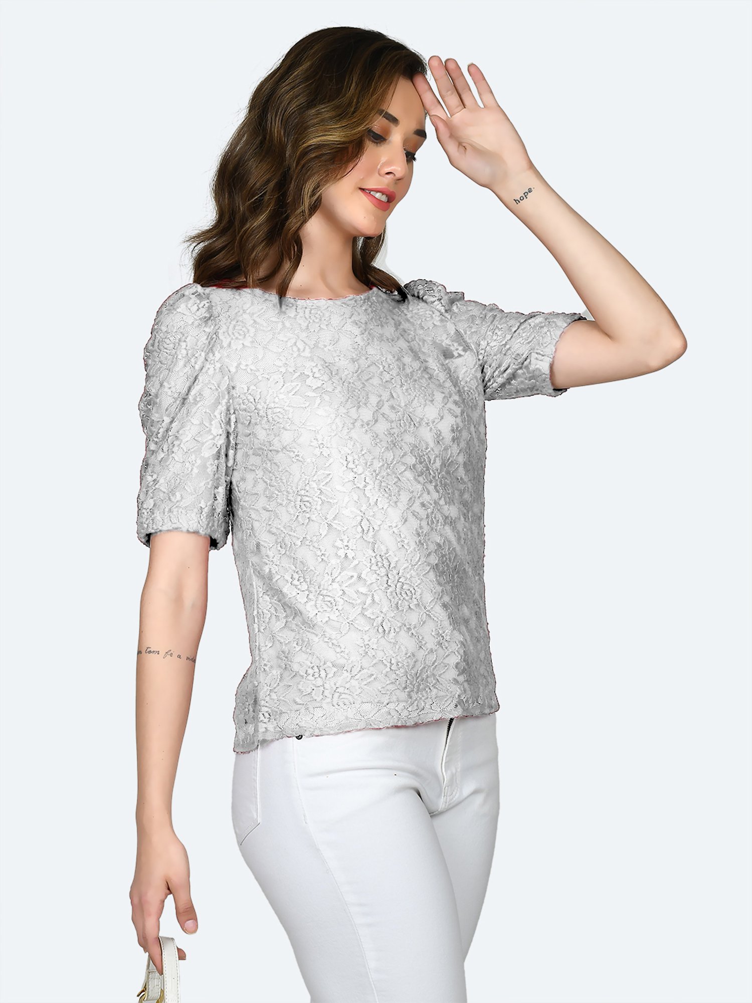 Zink London White Lace Top