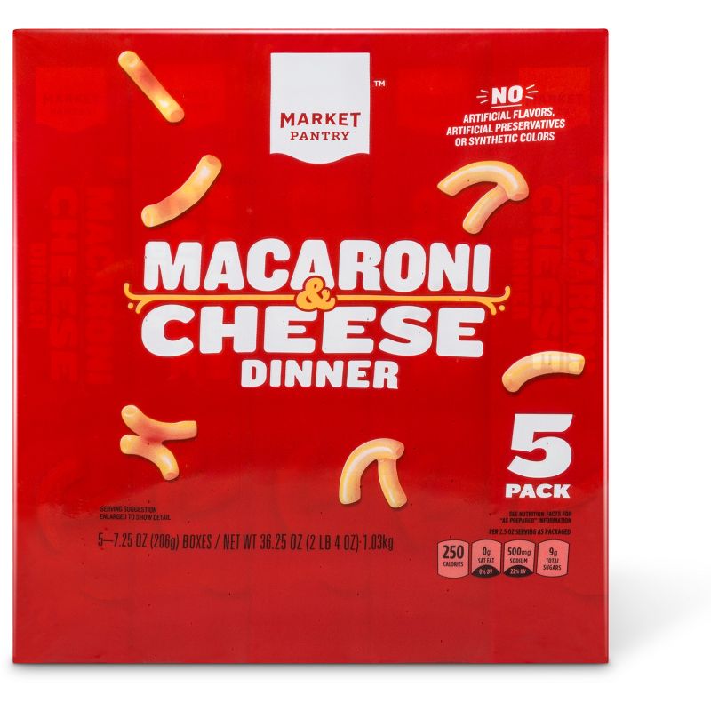 Macaroni & Cheese Dinner 5pk - 36.25oz - Market Pantry™
