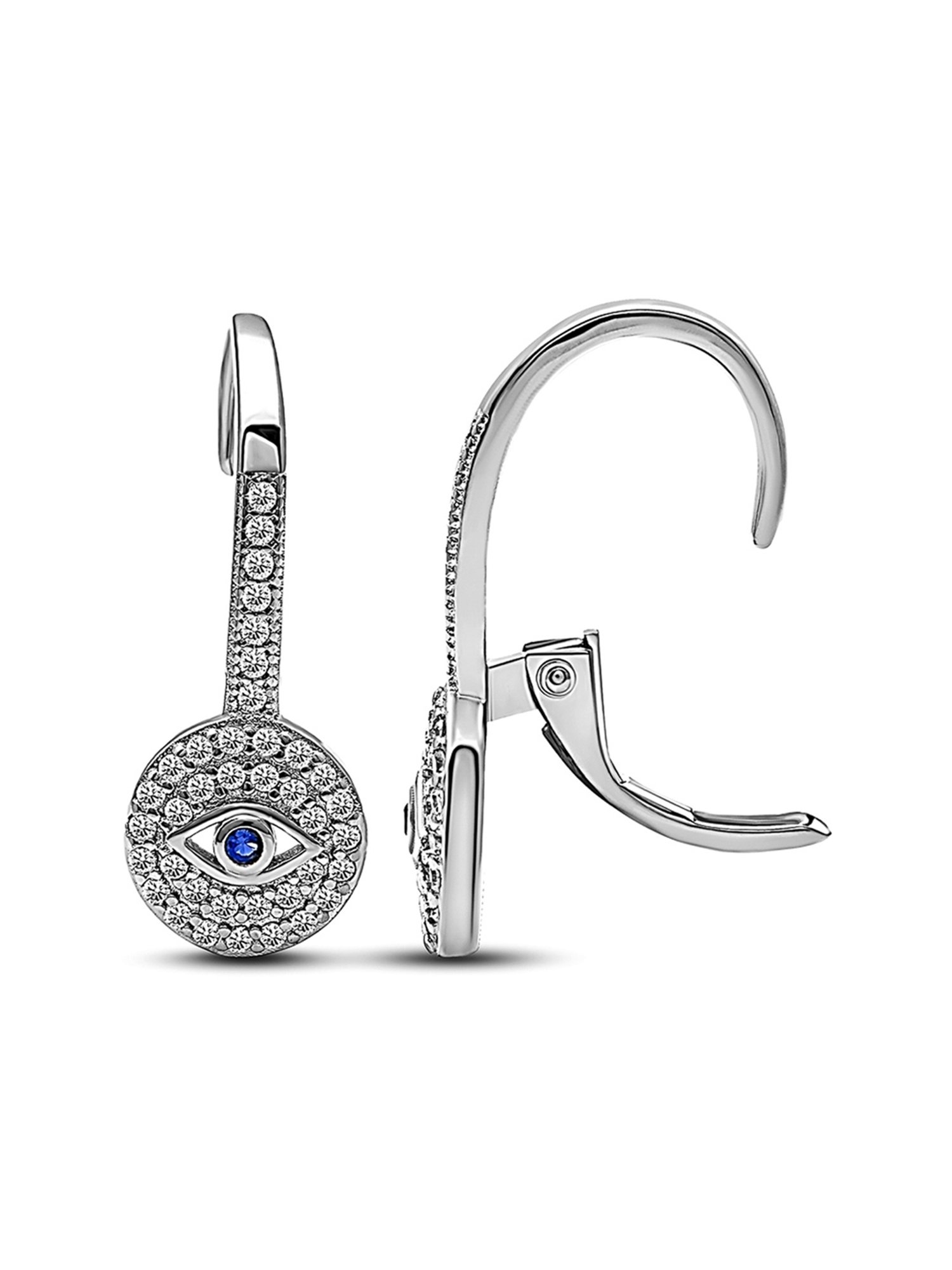 Silberry 92.5 Sterling Silver Evil Eye Drop Earrings for Women