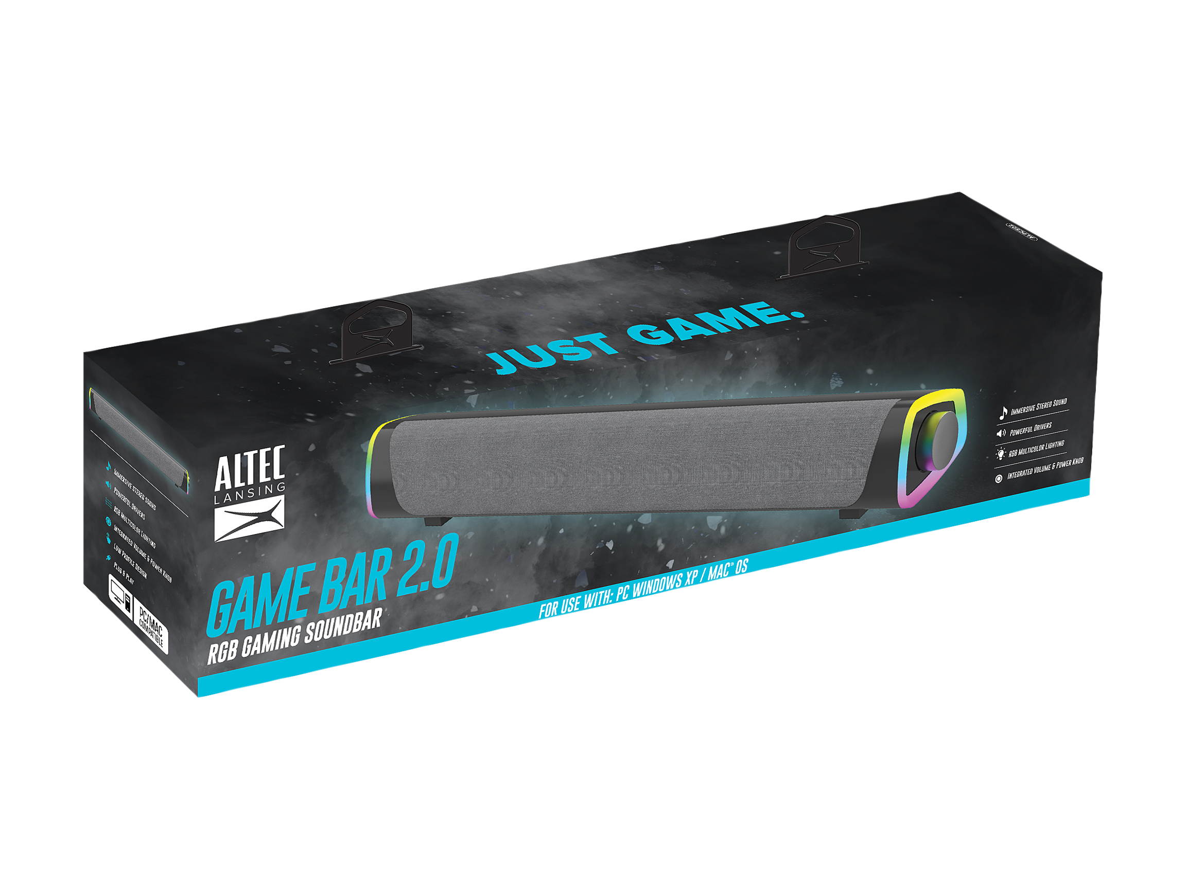ALTEC LANSING ALPCS02 Game Bar 2.0 RGB Gaming Soundbar Speaker