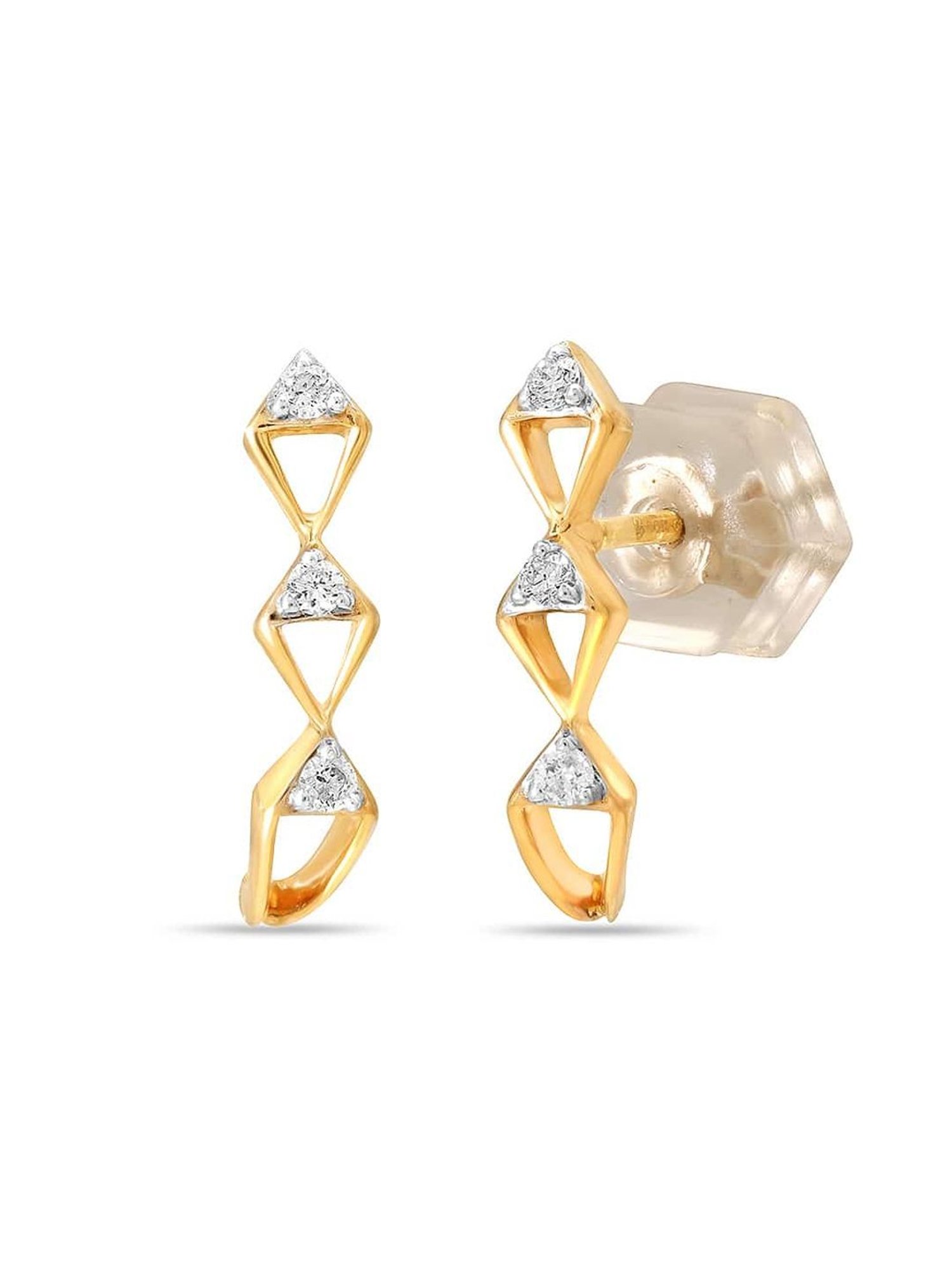 Mia By Tanishq Mia Icicles 14k Gold Endless Horizon Stud Earrings