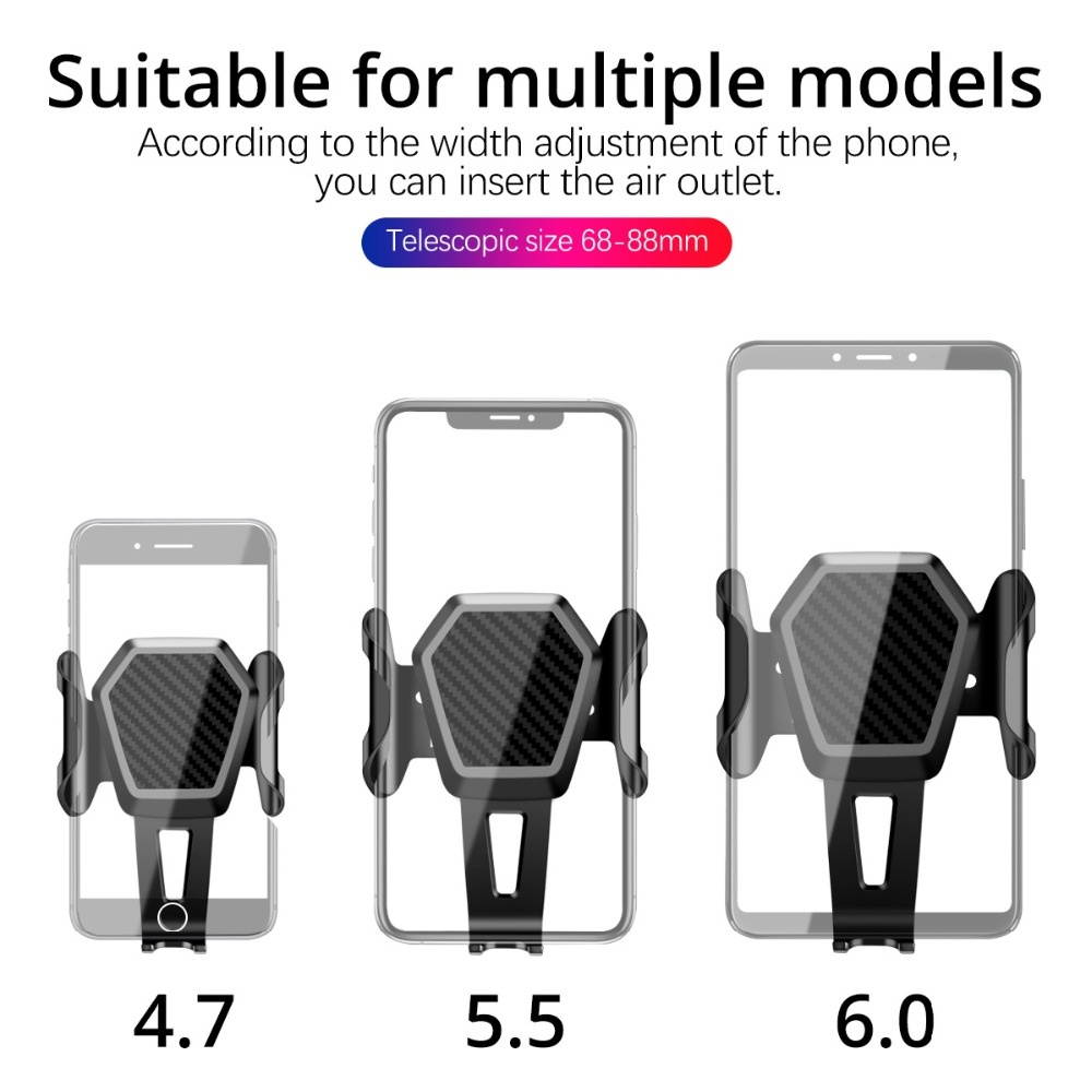 FONKEN Air Vent Gravity Linkage Automatic Lock Car Phone Holder For 4.7 Inch - 6.0 Inch Smart Phone  002