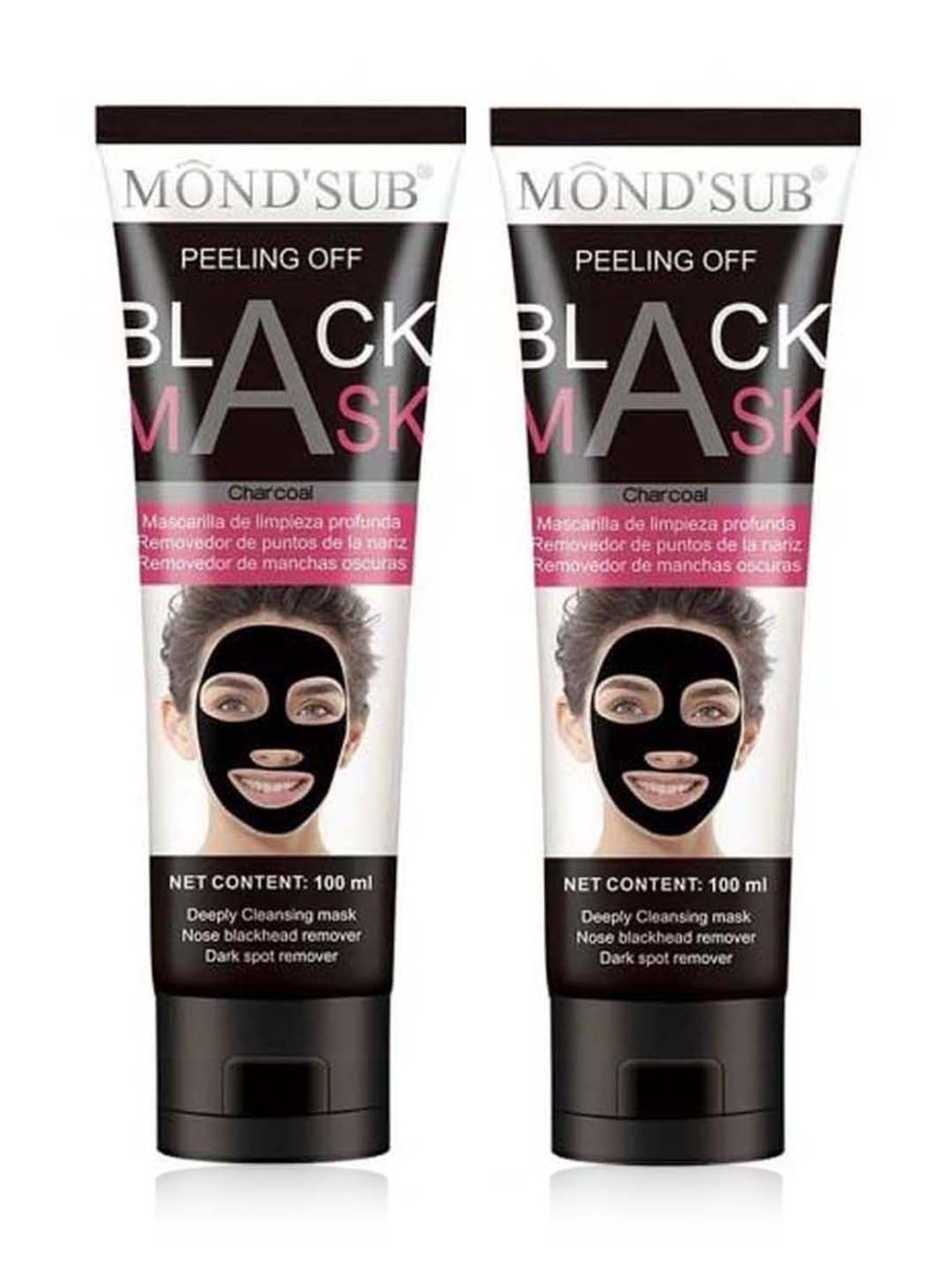 MONDSUB Peel Off Black Charcoal Mask (Pack of 2) - 100 ml