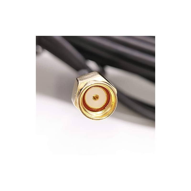 RP-SMA Male to Female WiFi Antenna Connector Extension Cable Black (10ft)