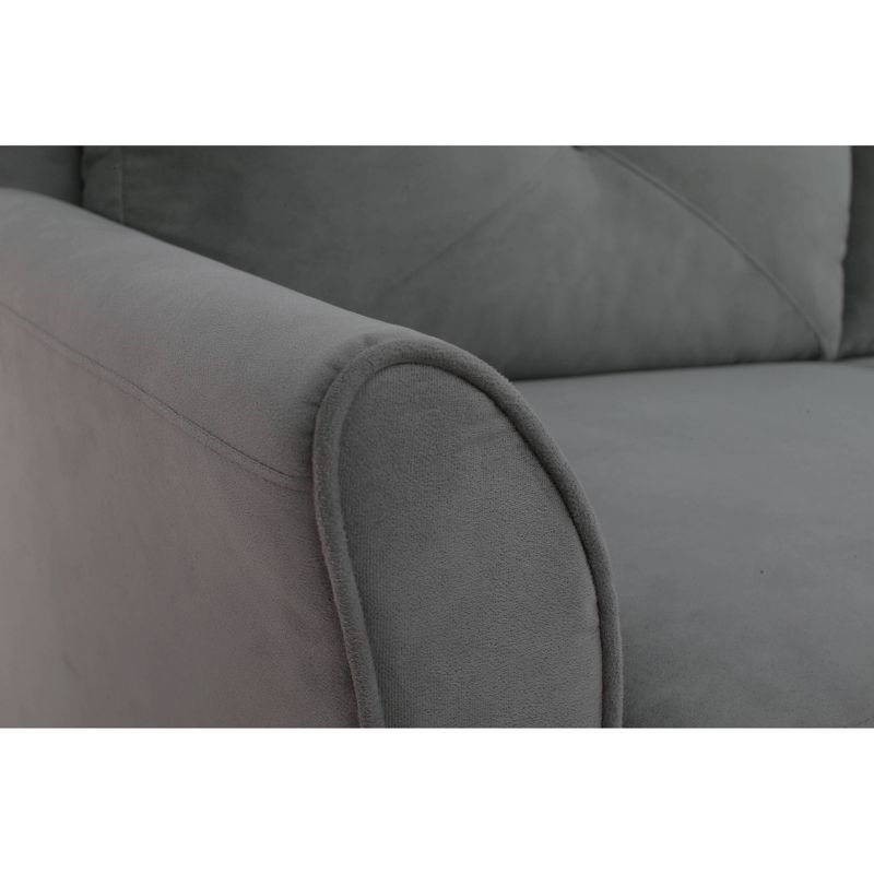 Hansen 3 Seat Sectional Sofa with Curved Arms Light Gray - Lifestyle Solutions