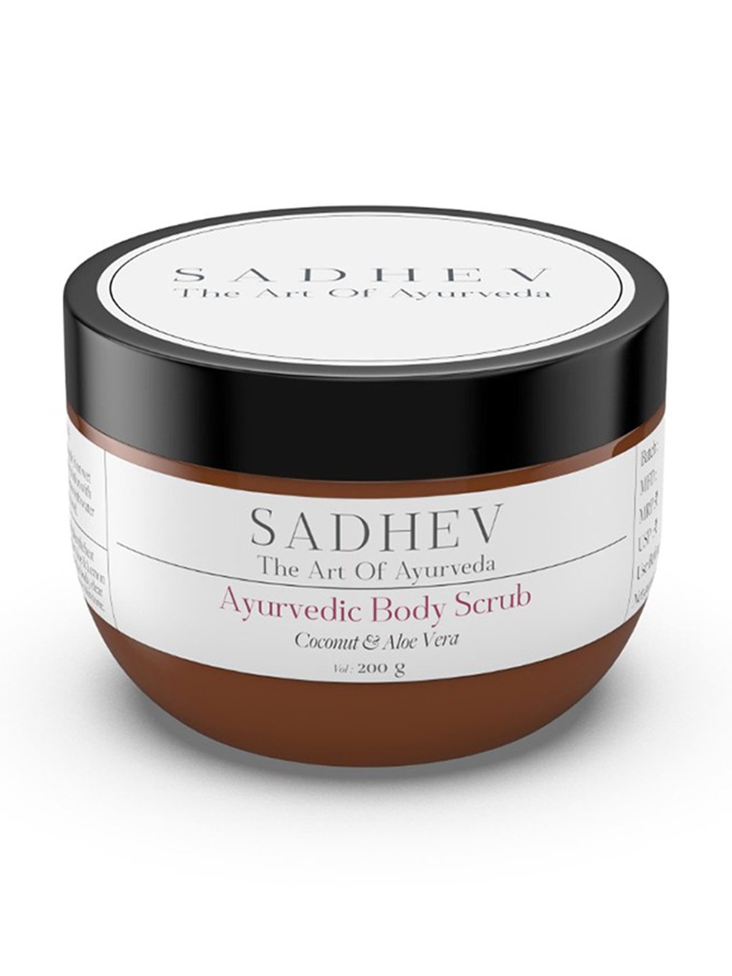 SADHEV The Art Of Ayurveda Natural Ayurvedic Coconut & Aloe Vera Body Scrub - 200 gm