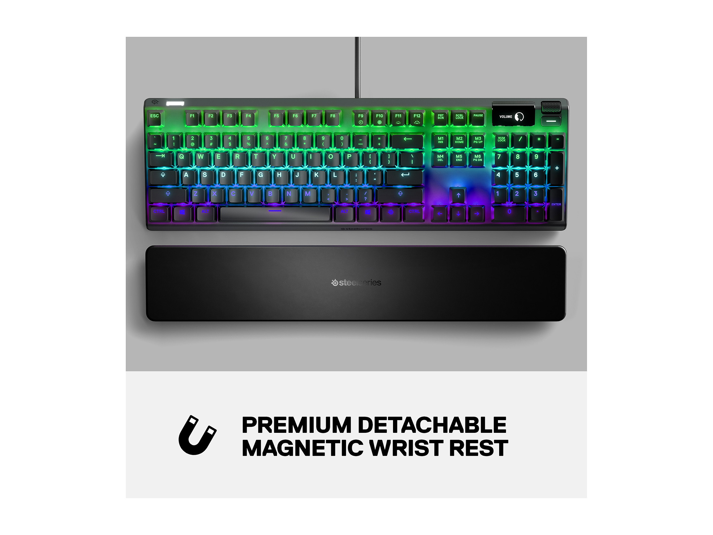SteelSeries Apex 7 TKL Compact Mechanical Gaming Keyboard - OLED Smart Display - USB Passthrough and Media Controls - Linear and Quiet - RGB Backlit