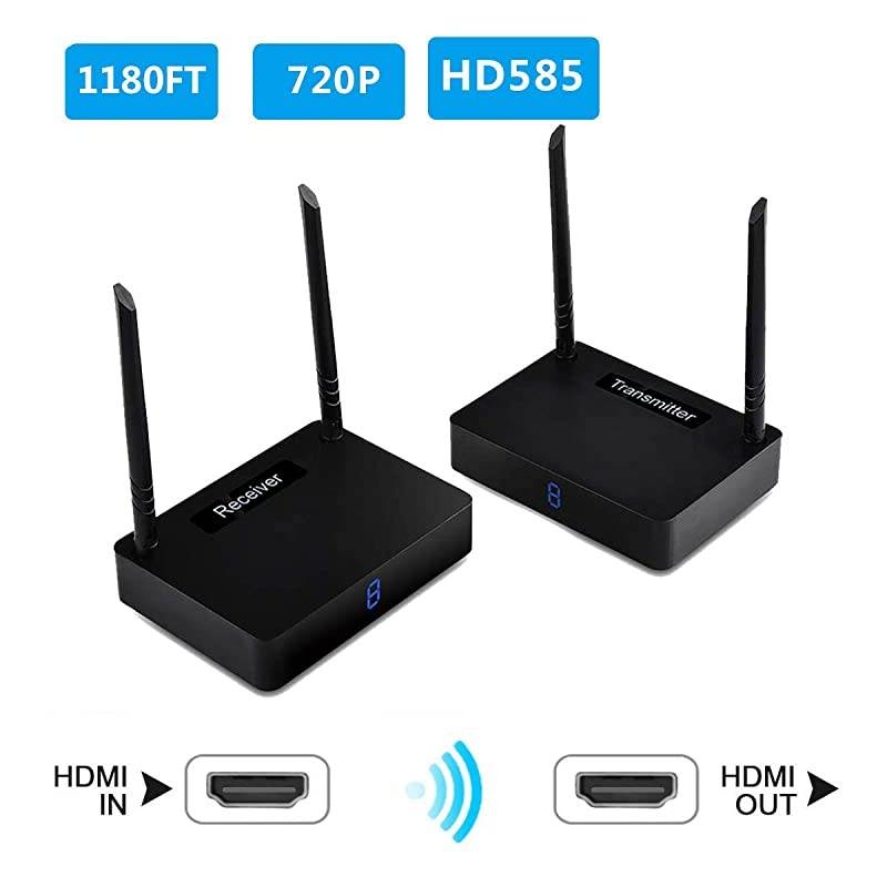 Wireless HD Extender Kit  HD585 ExtenderAdapterDongle Long Range 1150ft IR Remote Control Extension 576P