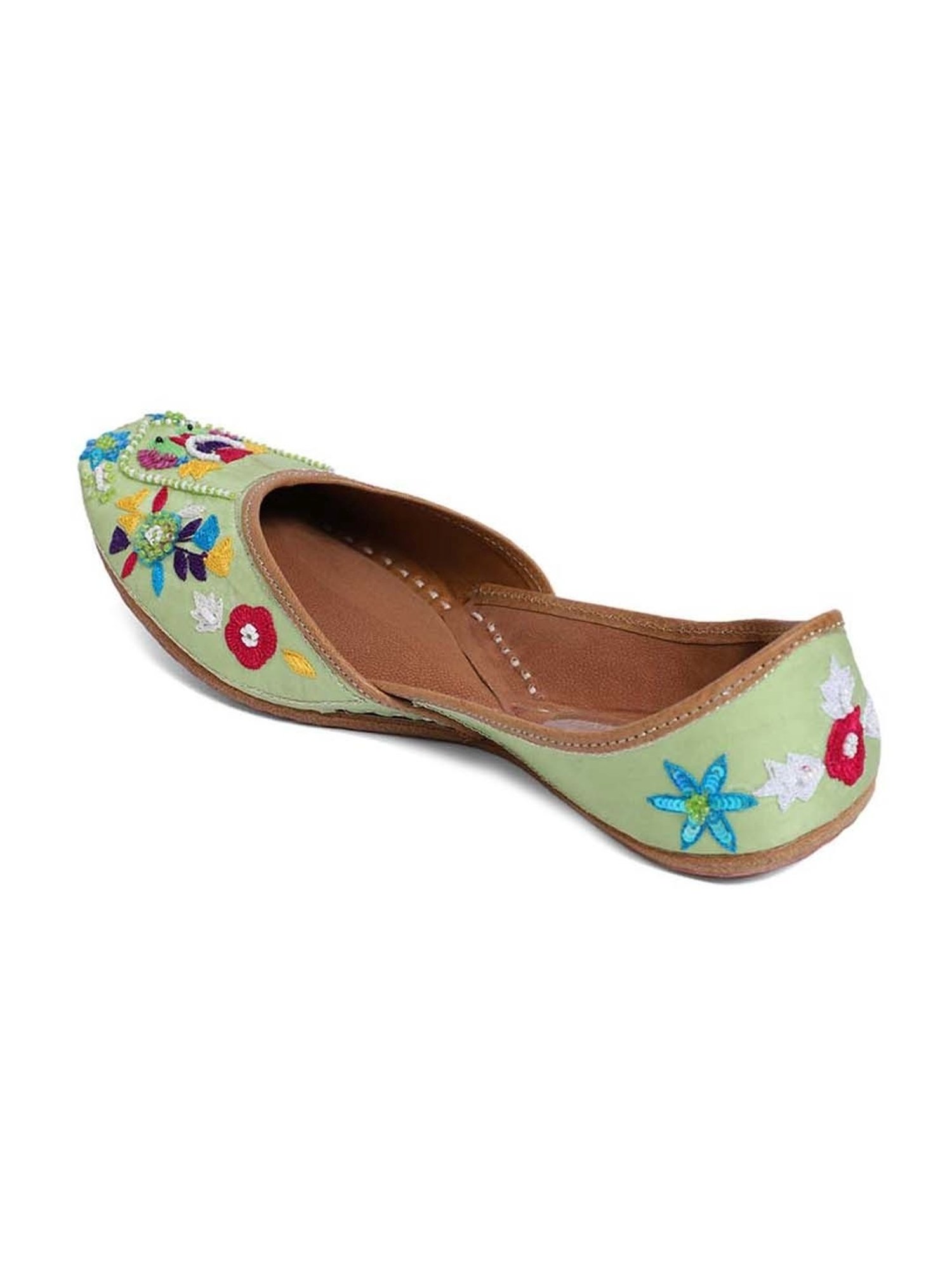 Glam Story Women's Green Ethnic Juttis