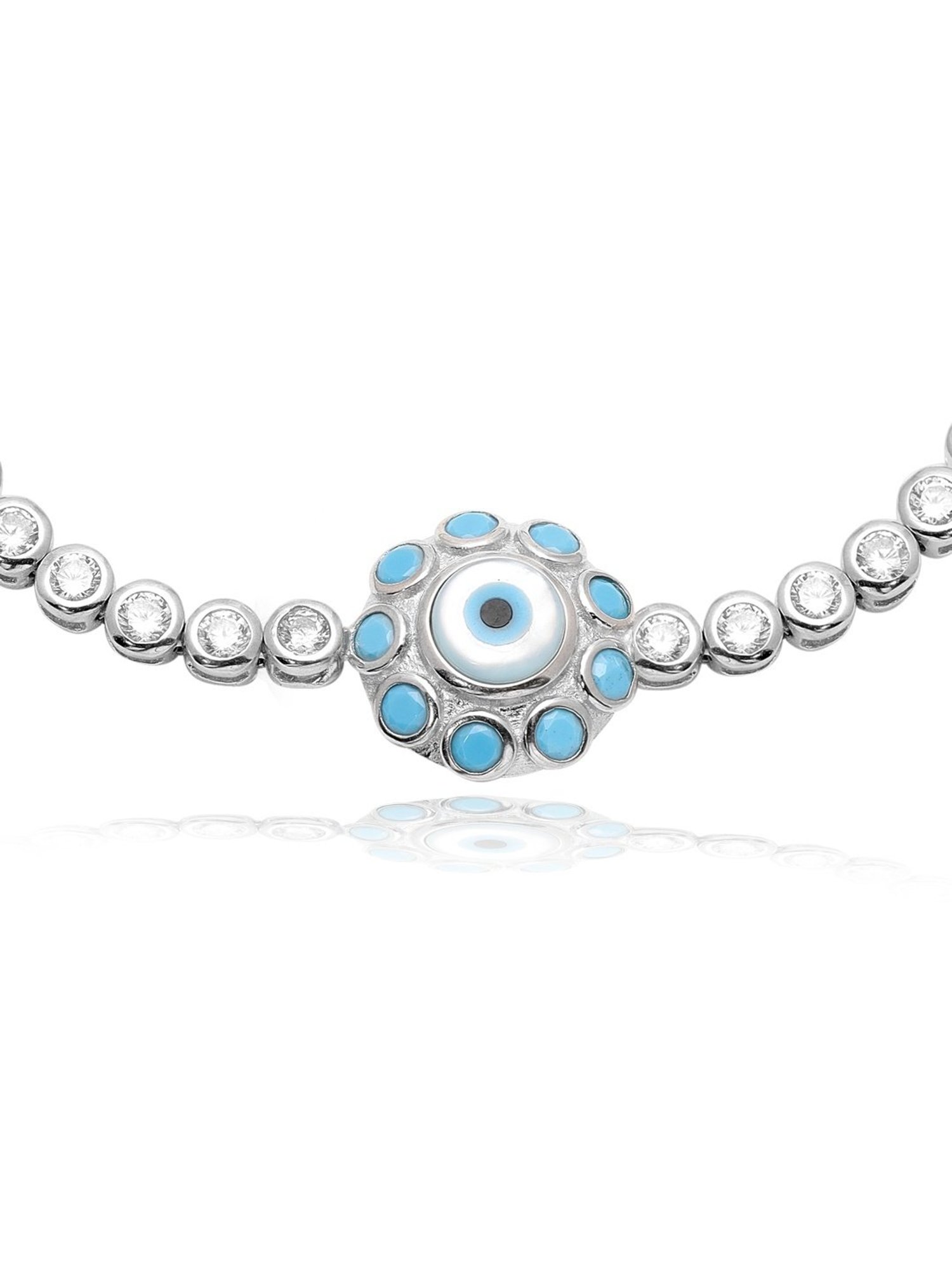 Curio Cottage 925 Silver Serene Evil Eye Repeller Bracelet