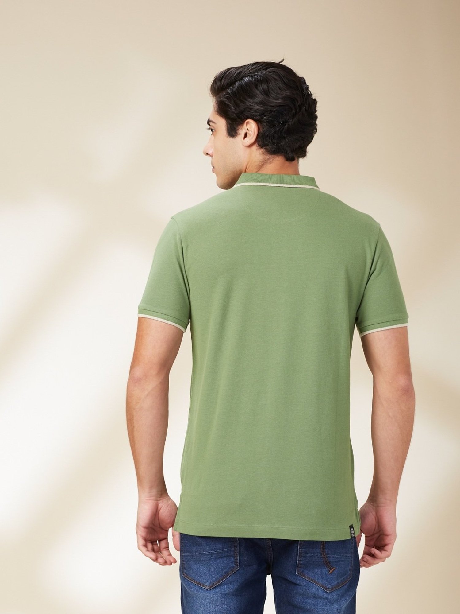 Being Human Dark Green Regular Fit Polo T-Shirt