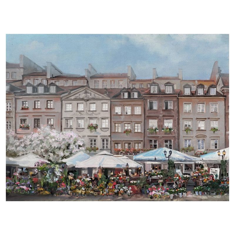 30" x 40" The Flower Market Portrait by Studio Arts Art on Canvas - Fine Art Canvas