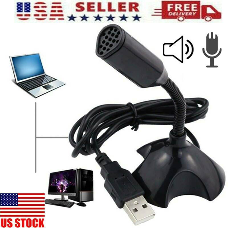 Mini USB Studio Speech Vocal Microphone MIC with Holder Cable For PC Laptop Desktop Microphone Stand for Computer Laptop PC and PS4 Gaming Mic Phone Stand Universal Mic For PC Desktop Laptop MacBook