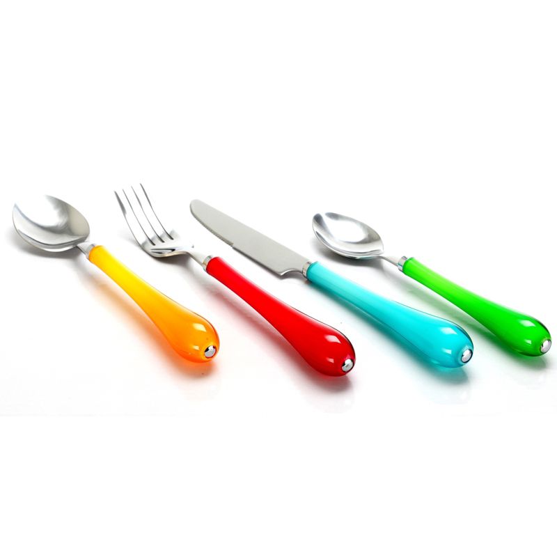 Gibson Home Color Shine 24 Piece Stainless Steel Flatware Set