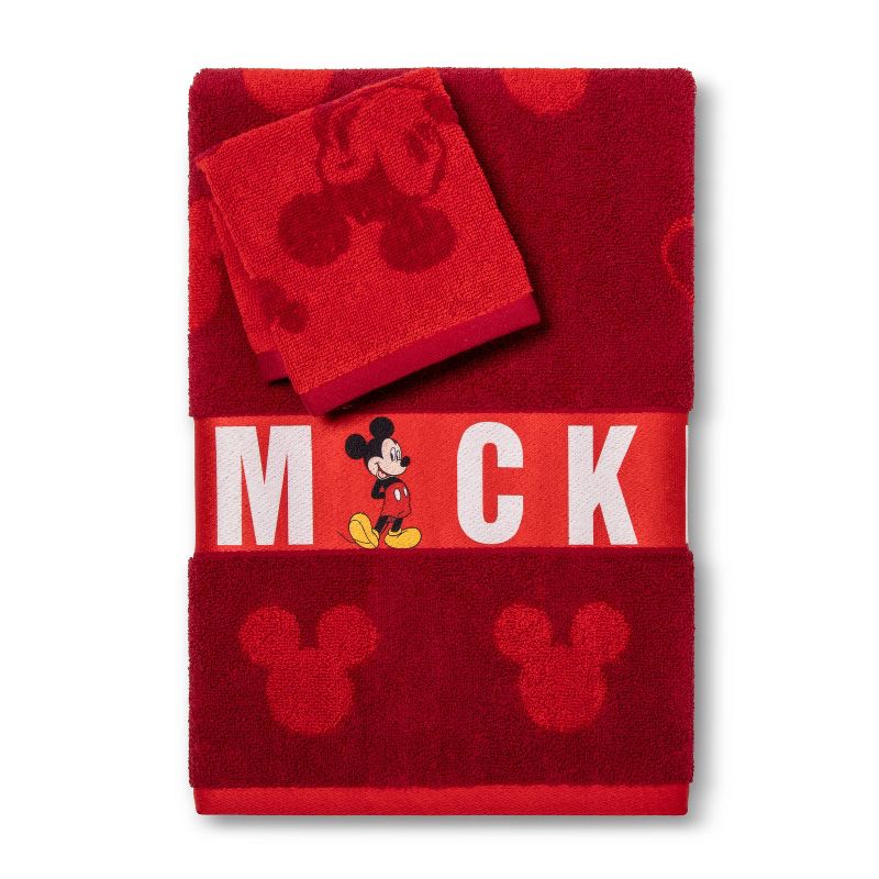 Disney Mickey Mouse Bath Towel Wash Cloth Set