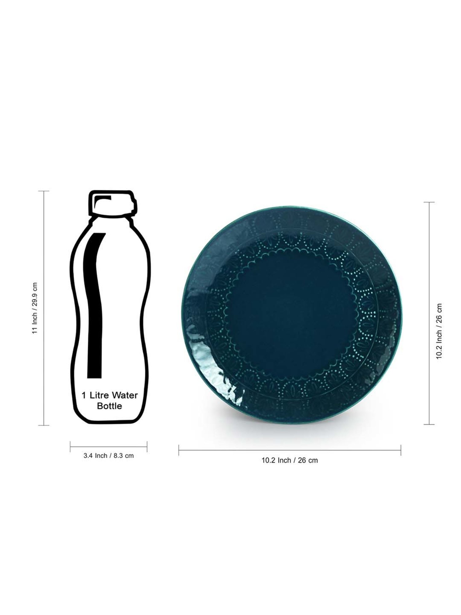 Cello White & Rust Glass Dinner Set