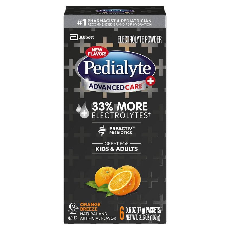 Pedialyte AdvancedCare Plus Electrolyte Powder Orange Breeze -3.6oz Total