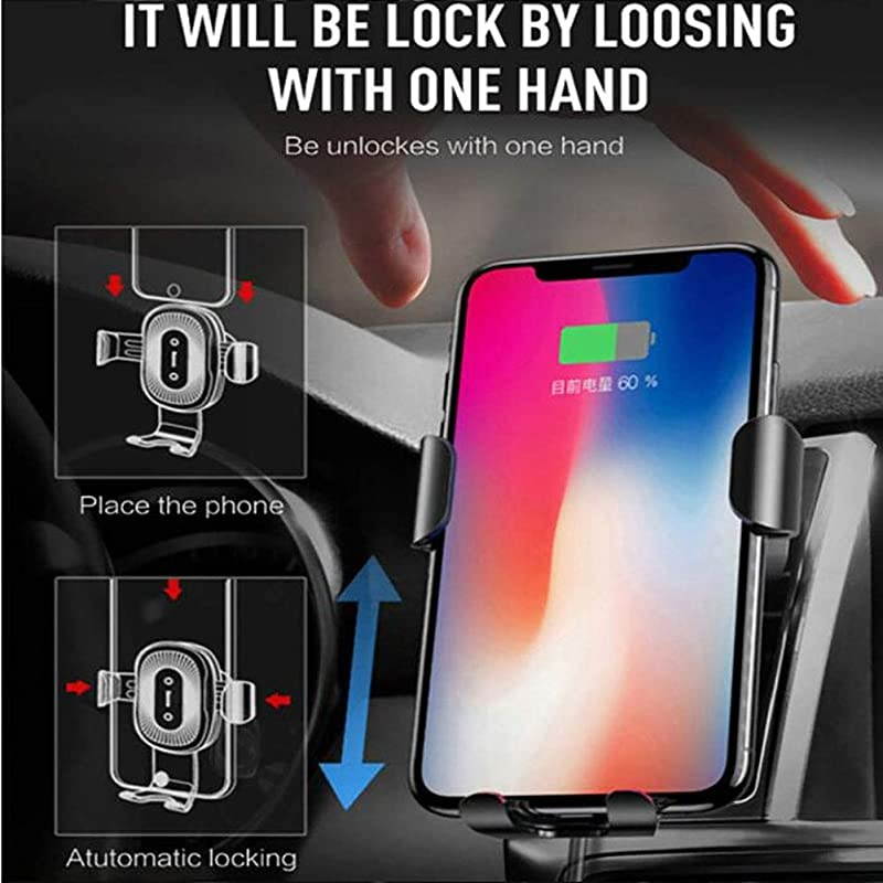 Wireless Car Charger 10W Fast Charge Car Phone Holder Adjustable Gravity Sensor Compatible for iPhone XsXs MaxXRX 88 Plus Samsung Galaxy S10 S10 + S9 S9 + S8 S8 +