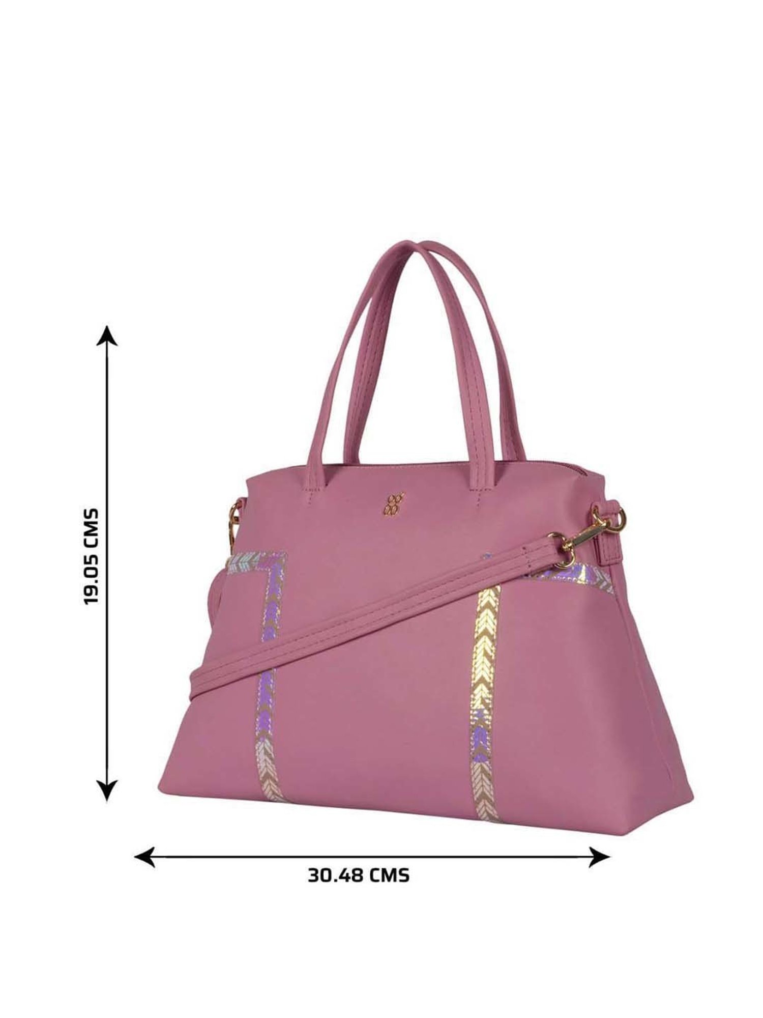 Baggit Pink Solid Medium Handbag
