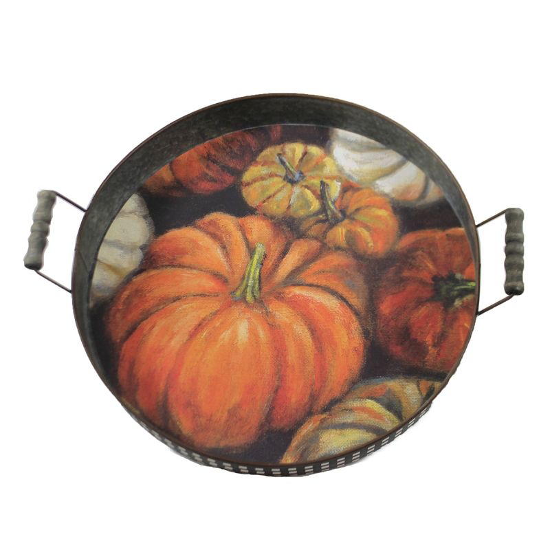 Tabletop 15.5" Pumpkin Tray Fall Thanksgiving Serving Primitives By Kathy  -  Serving Platters
