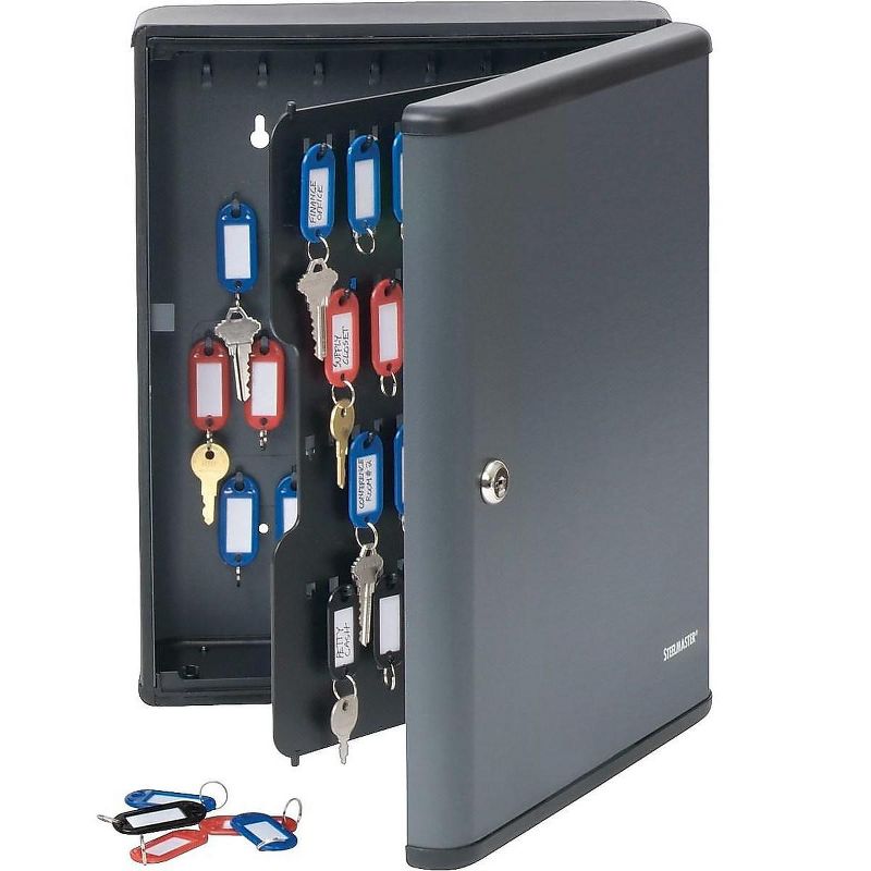 SteelMaster Security Key Cabinets 90-Key Steel Charcoal Gray 12 x 4 1/4 x 14 3/4 2017290G2