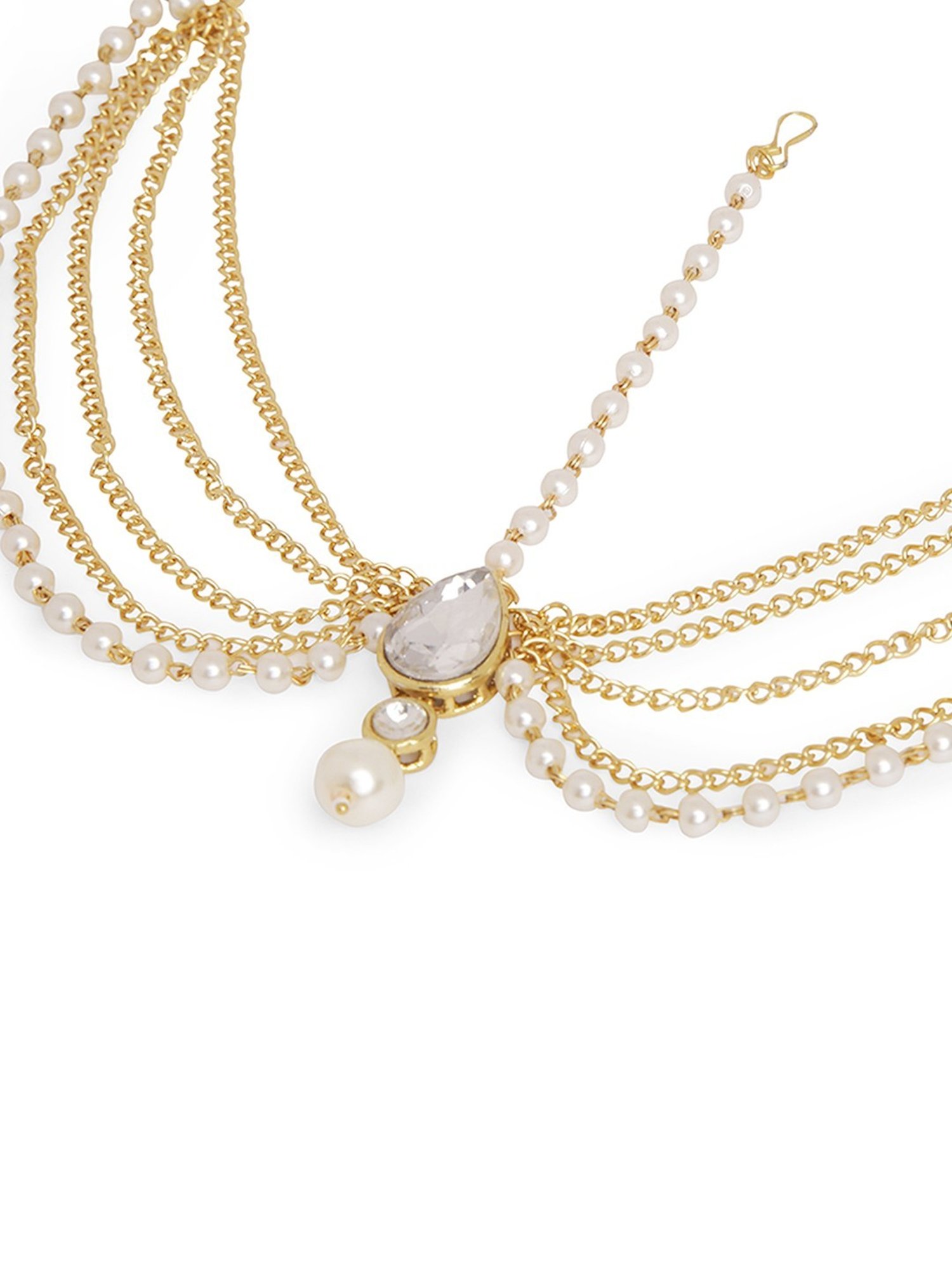 Oomph Gold Kundan and Pearls Traditional Matha Patti