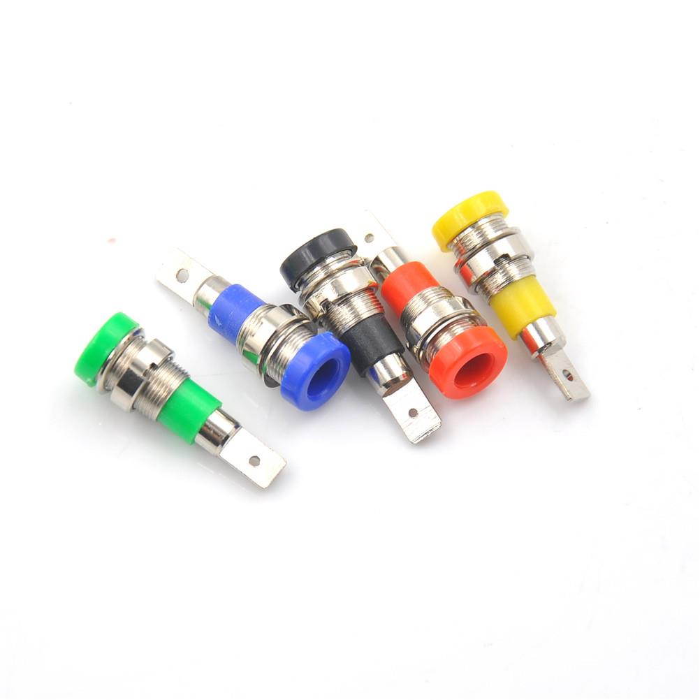 5Pcs Brass 4mm Banana Plugs Female 30-60VDC Jack Socket Plug Wire Connector 5 Colors Whosesale