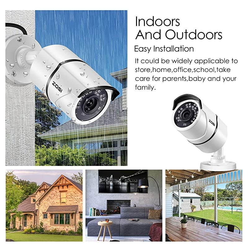 2.0MP HD 1080p 1920TVL Security Camera Outdoor Indoor (Hybrid 4-in-1 HD-CVI/TVI/AHD/960H Analog CVBS),36PCS LEDs,120ft IR Night Vision,105&deg; View Angle Weatherproof Surveillance CCTV Bullet Camera