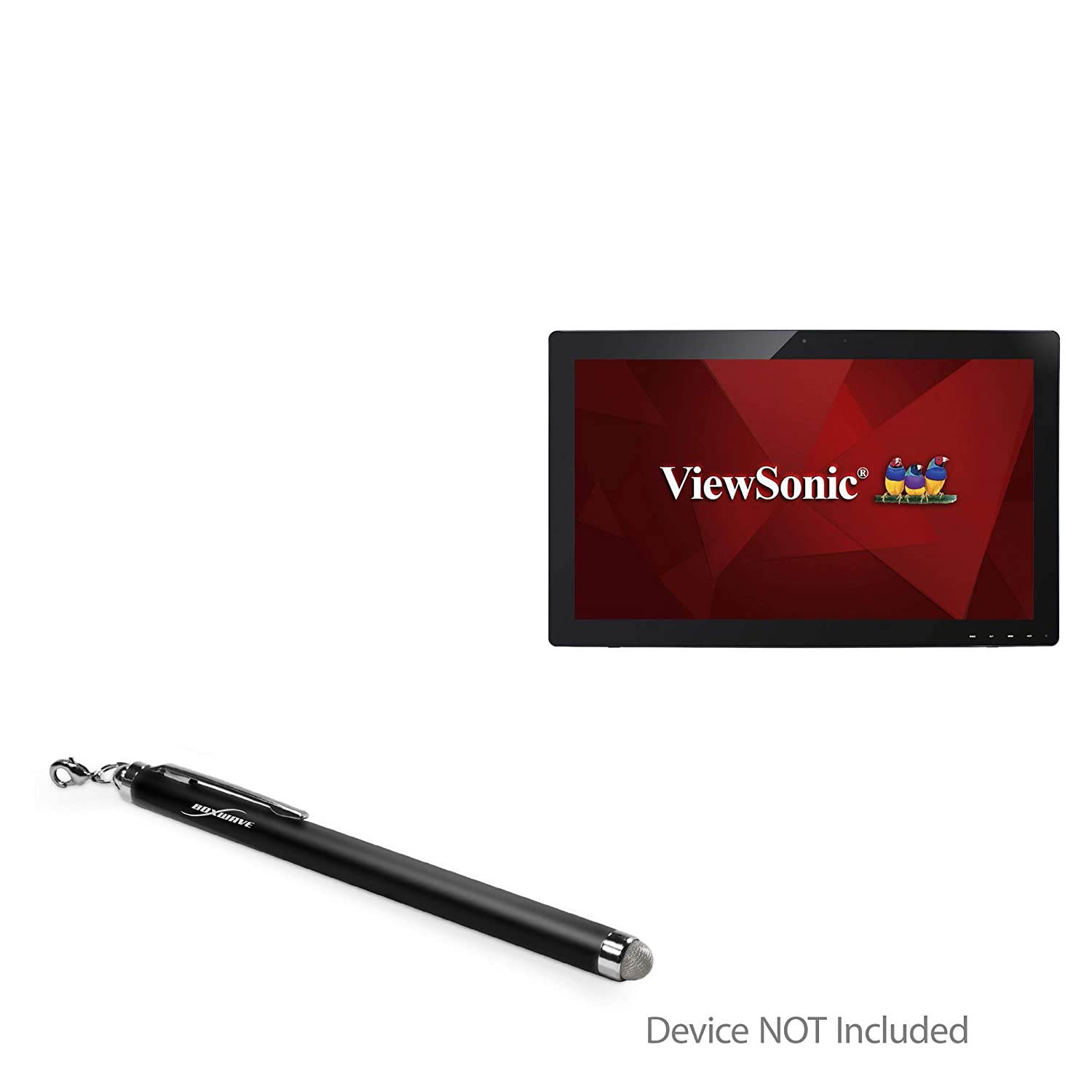 Viewsonic TD2740 (27") Stylus Pen, BoxWave [EverTouch Capacitive Stylus] Fiber Tip Capacitive Stylus Pen for Viewsonic TD2740 (27") - Jet Black