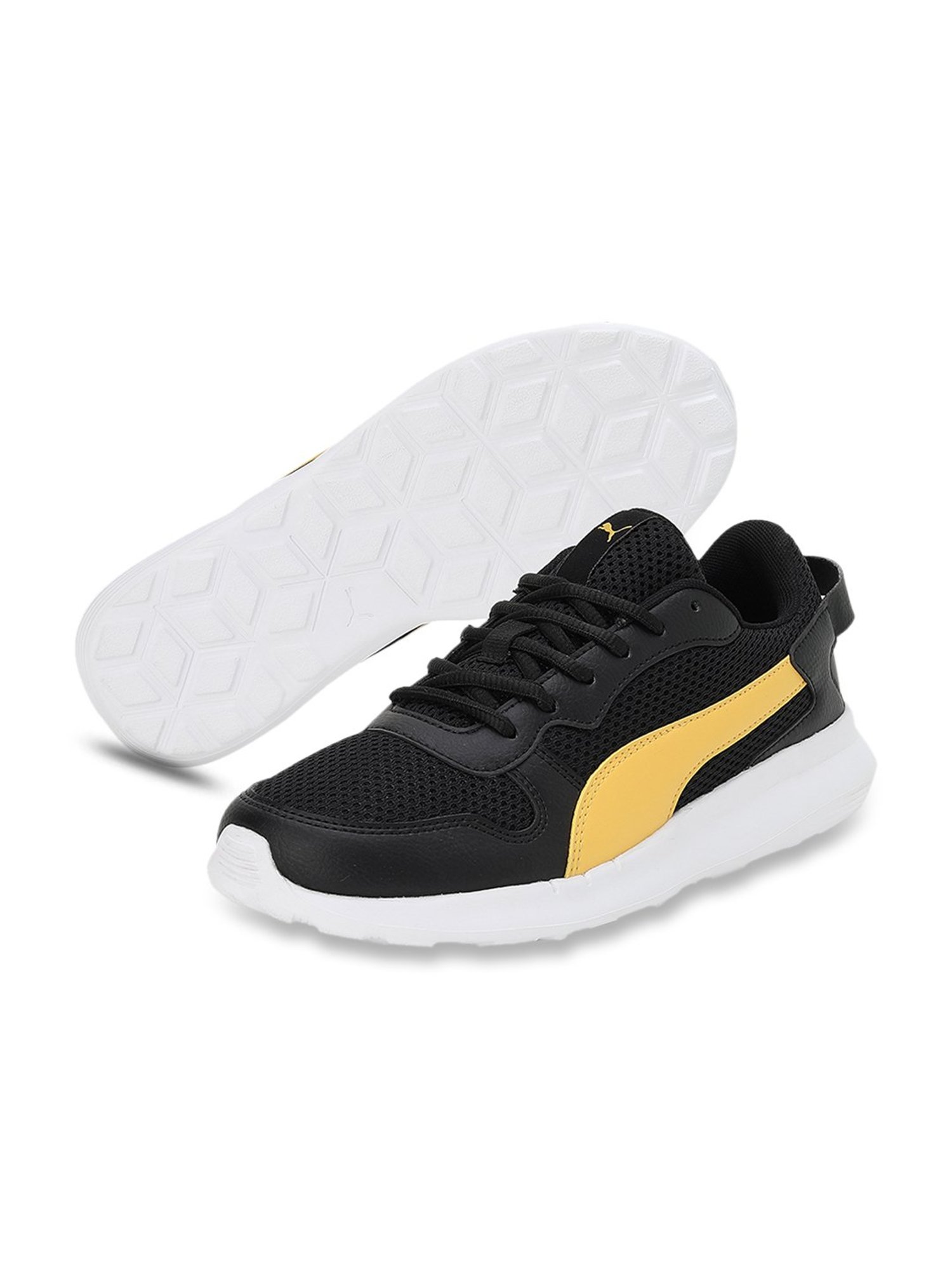 Puma Kids Relent JR Black & Mustard Casual Sneakers