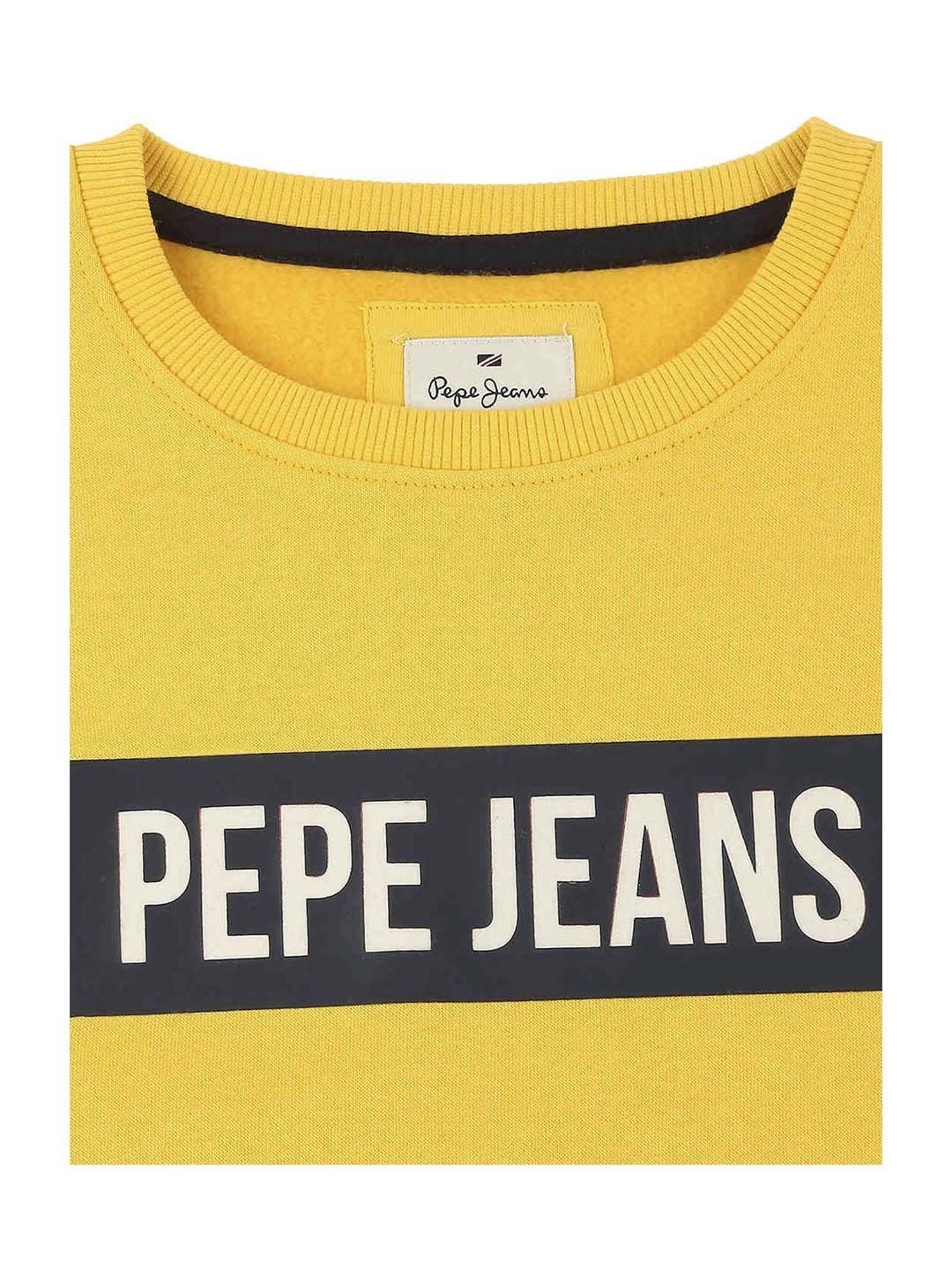 Pepe Jeans Kids Yellow Graphic Full Sleeves Sweatshirt