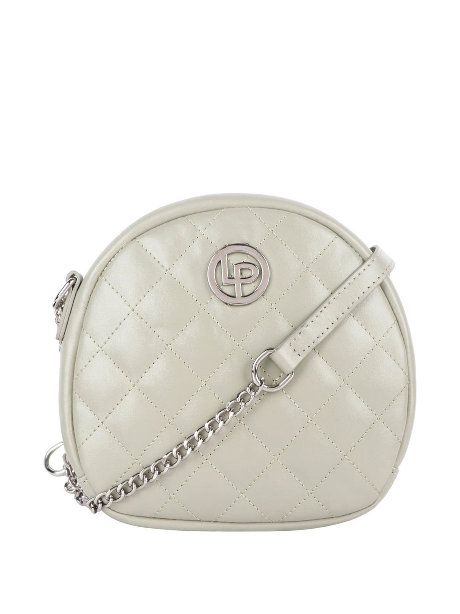 Lino Perros Light Green Textured Medium Sling Handbag