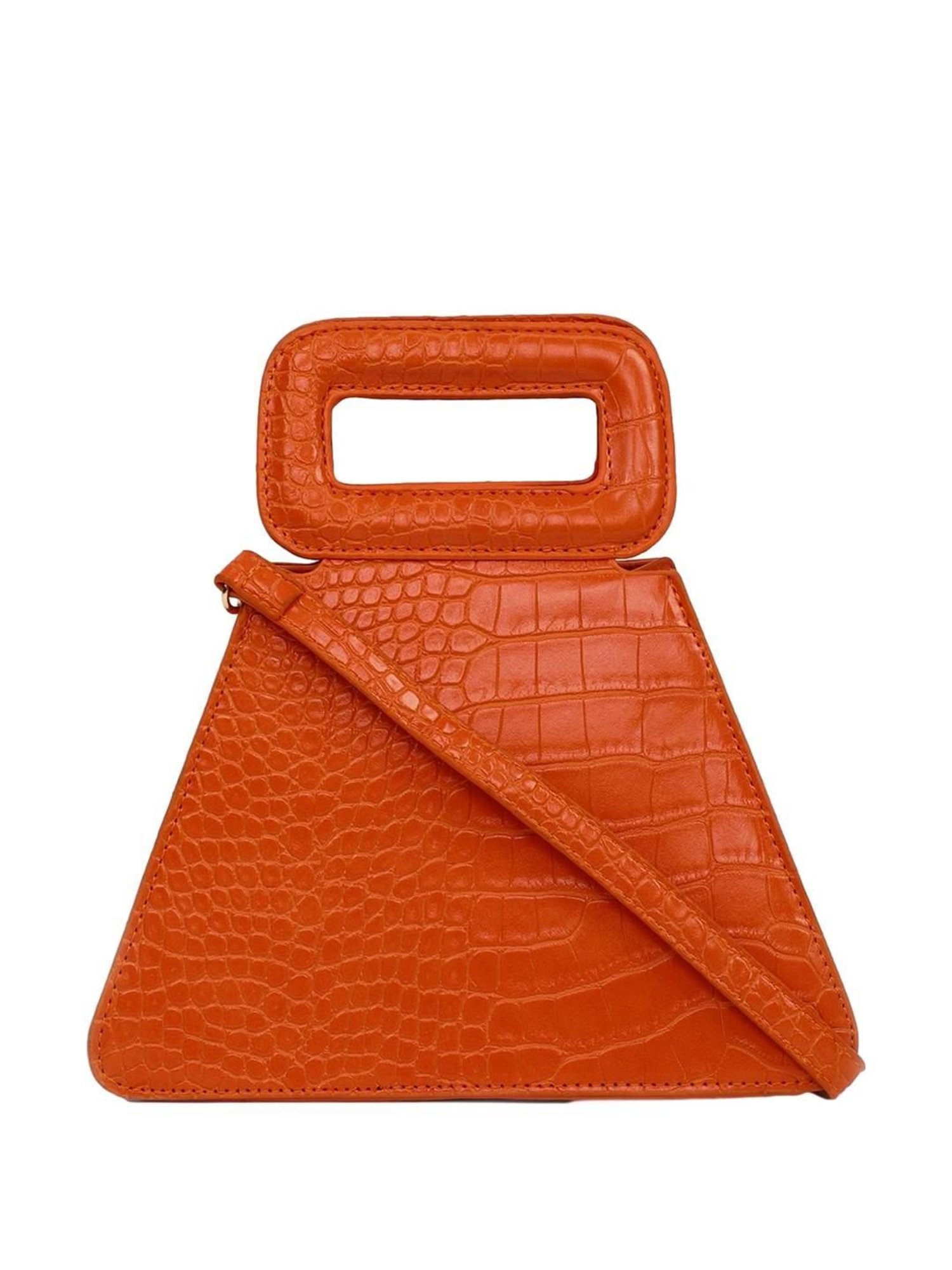HauteSauce Orange Textured Small Handbag