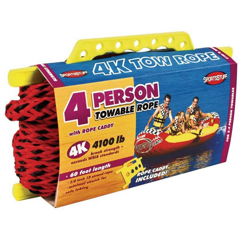 AIRHEAD HD-5 Jumbo Hot Dog 5-Person Rider Inflatable Towable Tube w/ Tow Rope