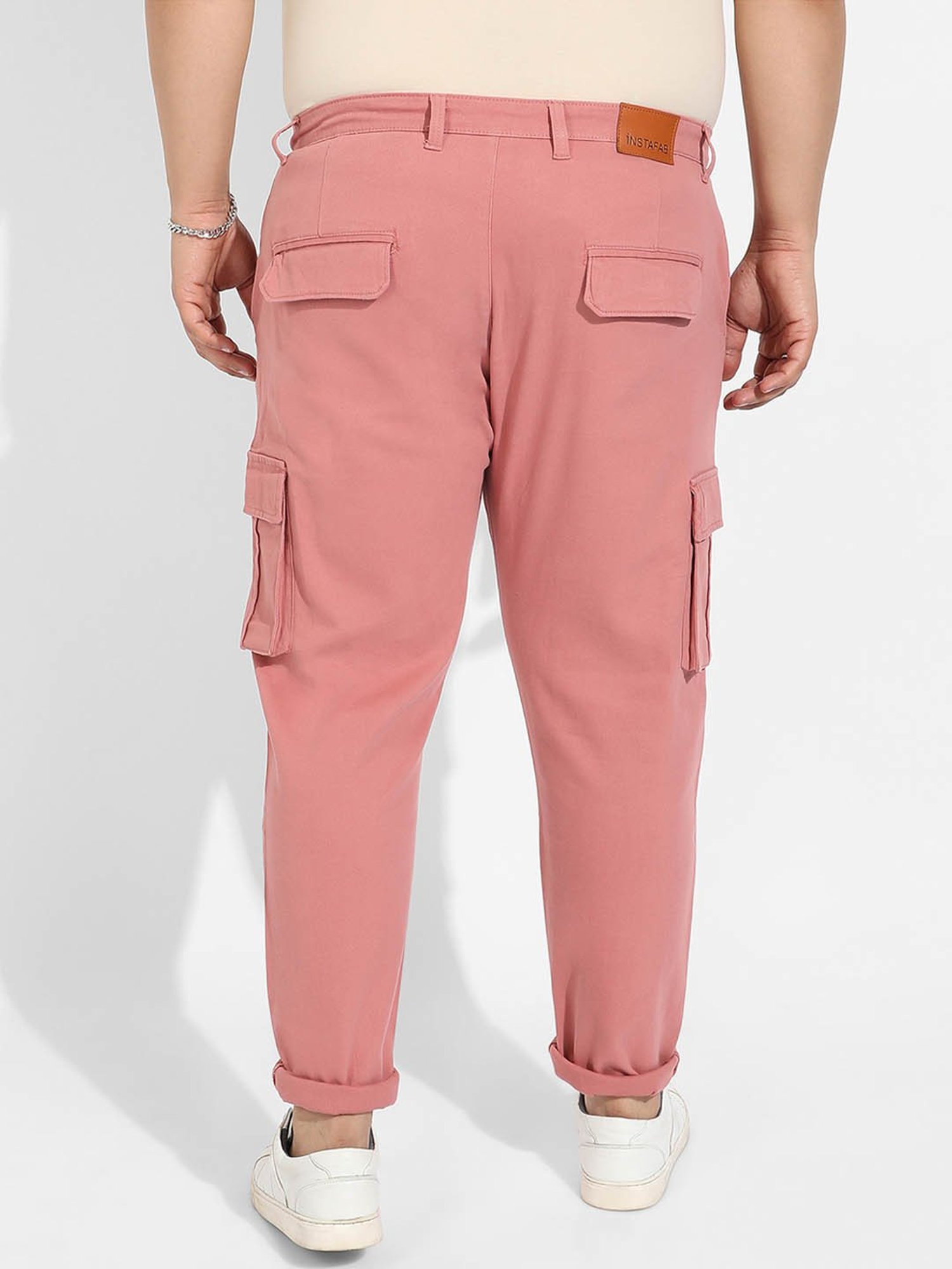 Instafab Plus Pink Regular fit Plus Size Cargos