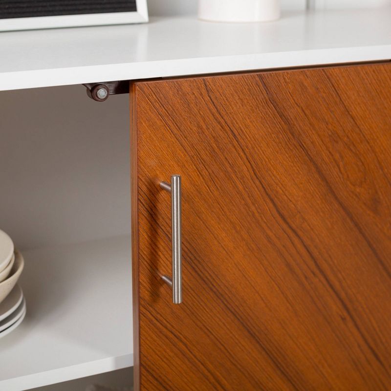 58" Modern Faux Bookmatch Buffet White - Saracina Home