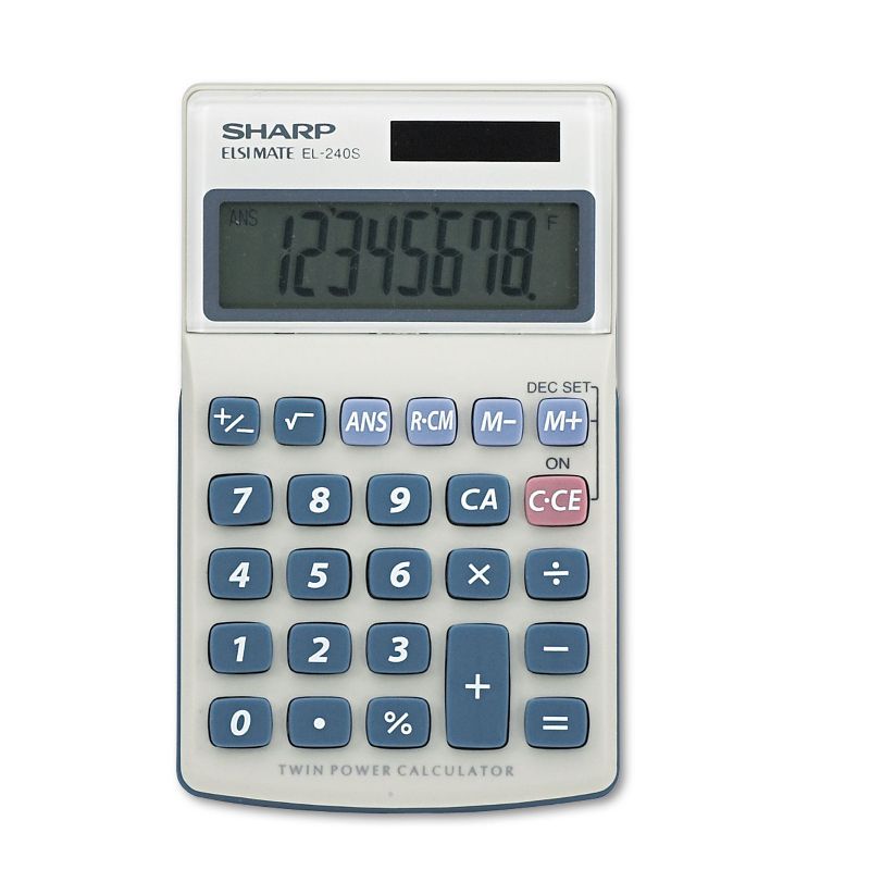 Sharp EL240SB Handheld Business Calculator 8-Digit LCD EL240SAB
