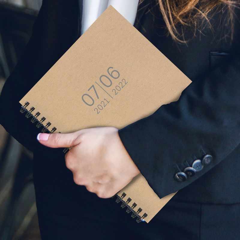 2021-22 Academic Planner 6" x 8" Simple Kraft Daily/Weekly/Monthly - The Time Factory