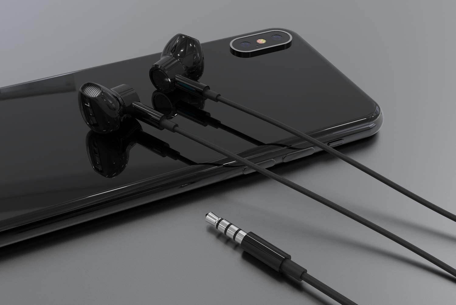 3.5mm Magnetic Cell Phone Earbuds Wired Headphones Earphones with Microphone for Google Pixle 4a 3a XL Galaxy A10S A31 S10 Moto G8+ G Power LG V60 V50 G8 ThinQ Stylo 6 5 Redmi Note 9 8 Pro (Black)