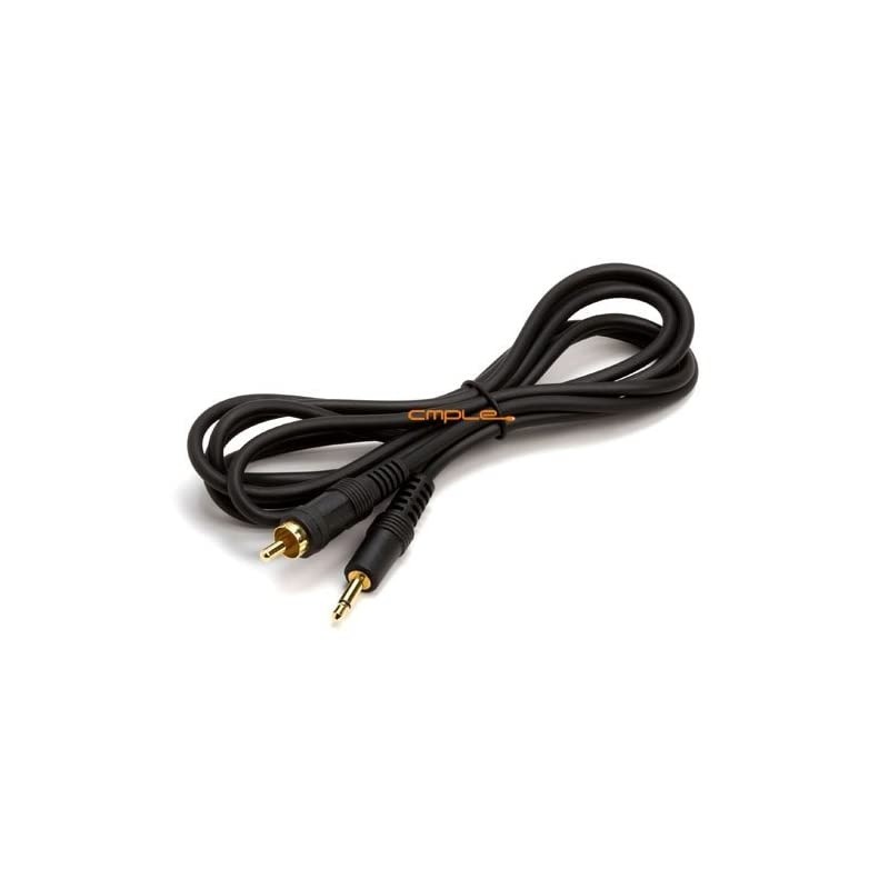 Black Audio Cable 35mm Mono Male to RCA Mono Male Connectors
