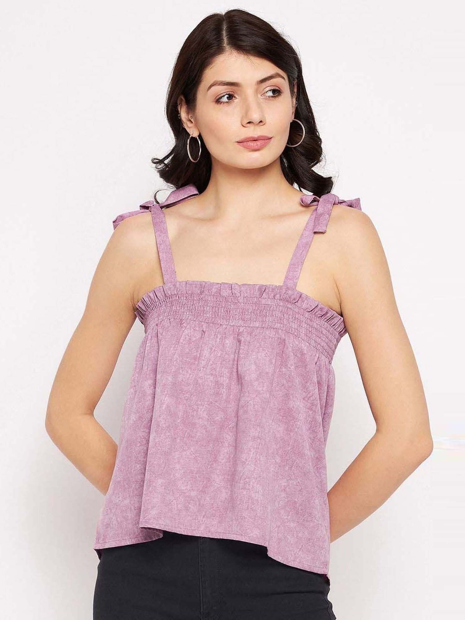 PURYS Purple Regular Fit Top