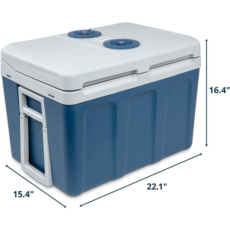 Ivation Electric Cooler & Warmer with Wheels & Handle |48 Quart (45 L) Portable Thermoelectric Fridge For vehicles & Trucks| 110V AC Home Power Cord & 12V Car Adapter for Camping, Travel & Picnics