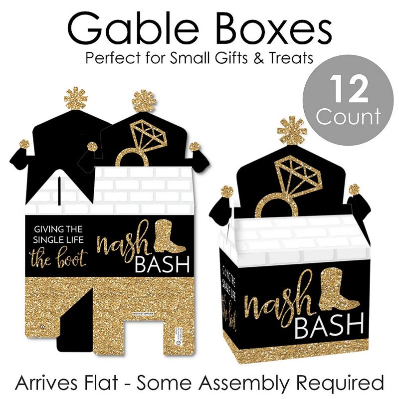 Big Dot of Happiness Pizza Party Time - Square Favor Gift Boxes - Baby Shower or Birthday Party Bow Boxes - Set of 12