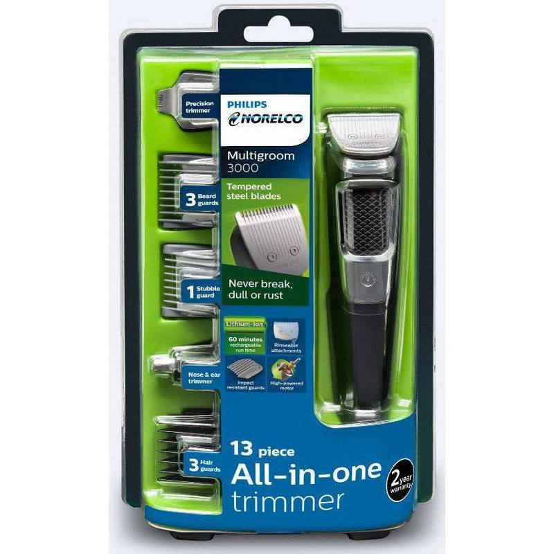 Philips Norelco Series 3000 Multigroom Men's Rechargeable Electric Trimmer - MG3750/60 - 13pc