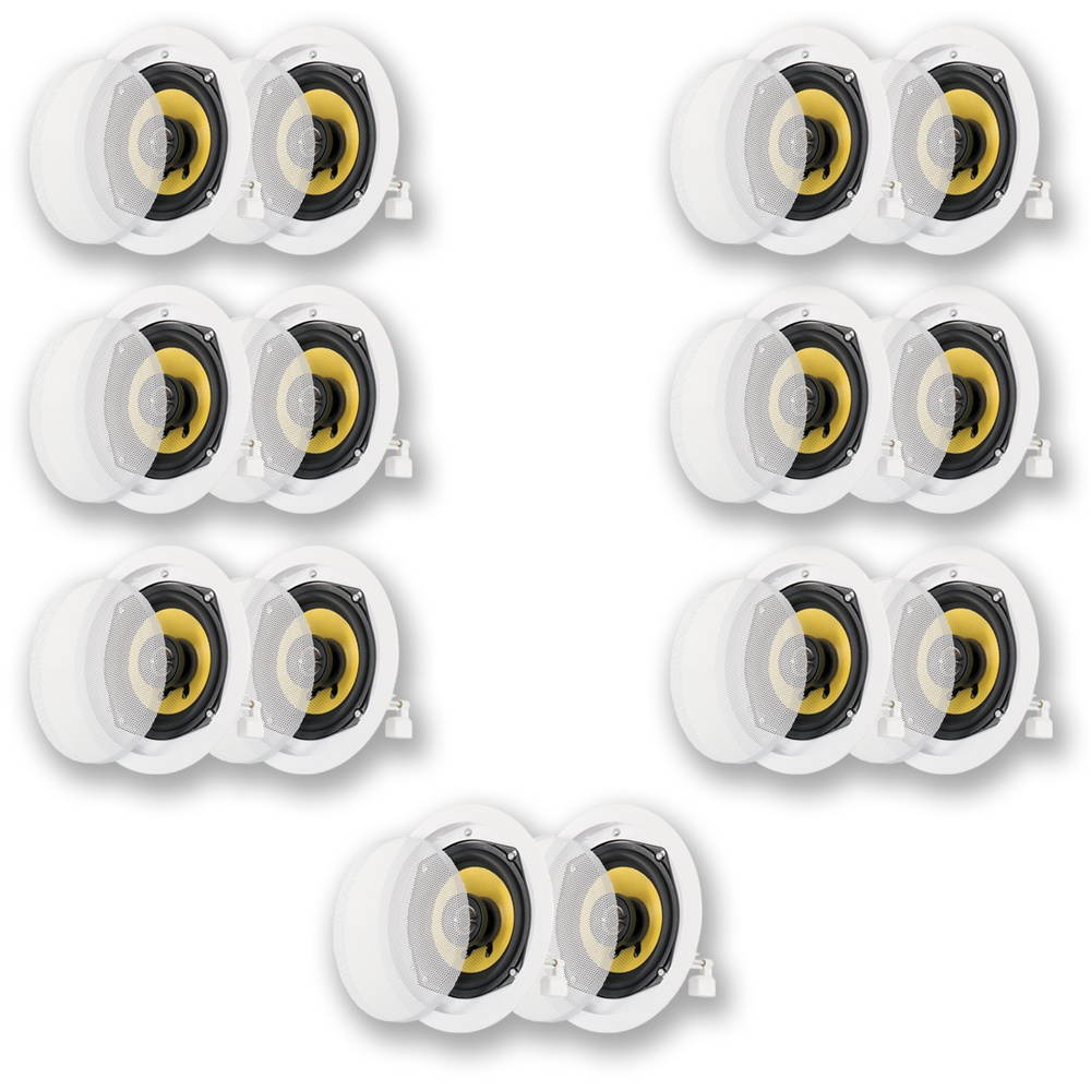 Acoustic Audio HD-5 In Ceiling Speakers Home Theater Surround Sound 7 Pair Pack