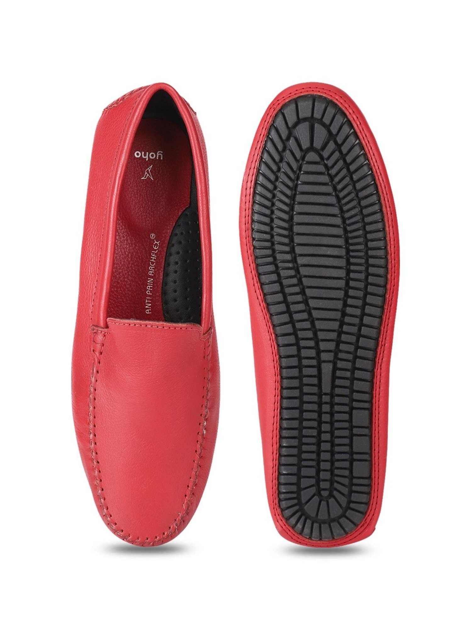 Yoho Men's Anti Pain Archflex Red Loafers