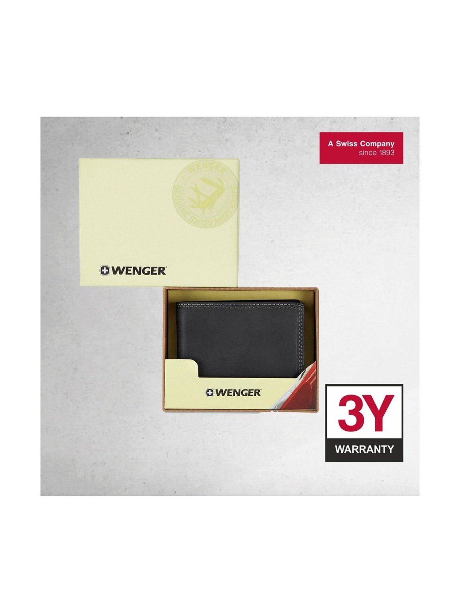 Wenger Hunter Black Casual Leather Bi-Fold Wallet for Men